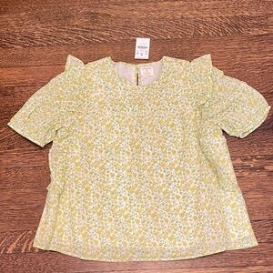 Crewcuts Yellow, Green and White Floral Top